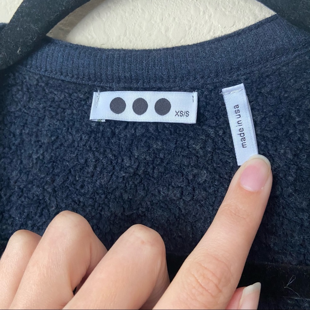 Three Dots Leather Trim Cape Cozy Cardigan - Picture 5 of 9